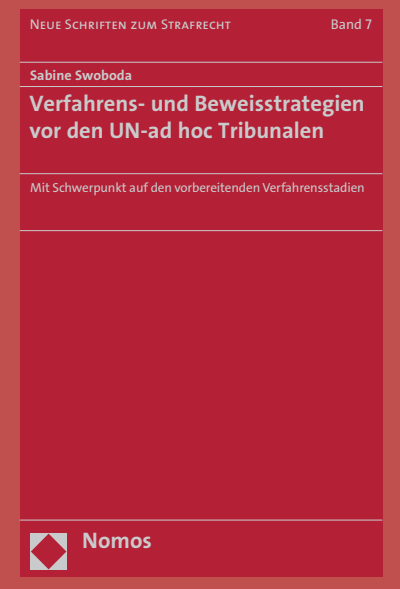 Cover des Buchs: Verfahrens- und Beweisstrategien vor den UN-ad hoc Tribunalen