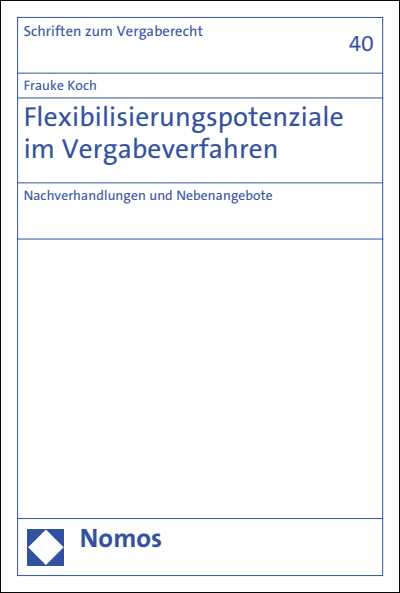 Cover of book: Flexibilisierungspotenziale im Vergabeverfahren