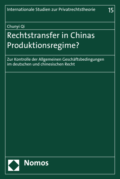 Cover of book: Rechtstransfer in Chinas Produktionsregime?