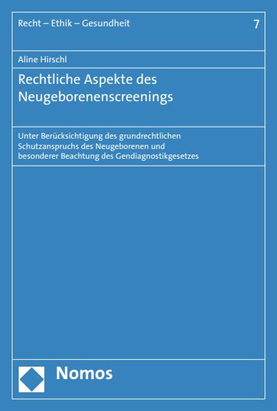 Cover of book: Rechtliche Aspekte des Neugeborenenscreenings