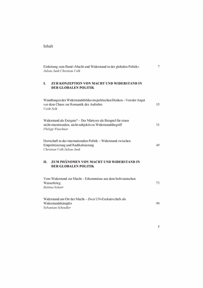 Cover of book: Macht und Widerstand in der globalen Politik