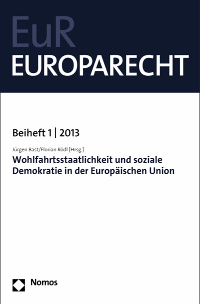 Cover des Buchs: Wohlfahrtsstaatlichkeit und soziale Demokratie in der Europäischen Union
