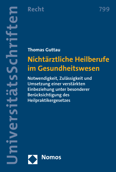 Cover des Buchs: Nichtärztliche Heilberufe im Gesundheitswesen