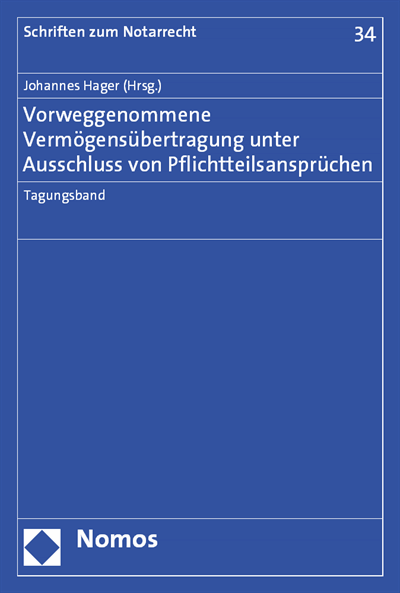 Cover des Buchs: Vorweggenommene Vermögensübertragung unter Ausschluss von Pflichtteilsansprüchen