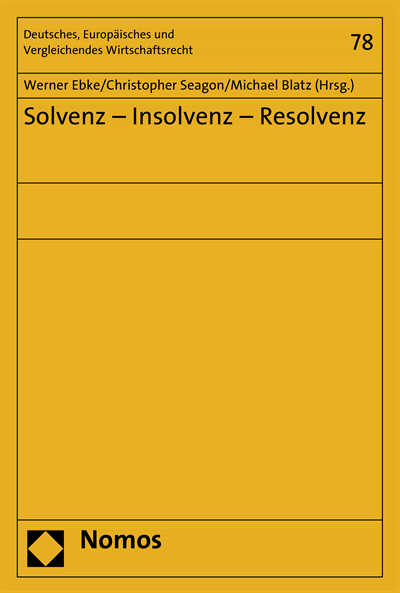 Cover of book: Solvenz - Insolvenz - Resolvenz