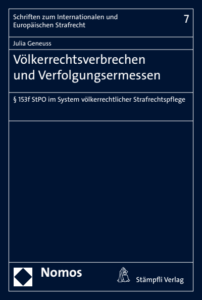 Cover of book: Völkerrechtsverbrechen und Verfolgungsermessen