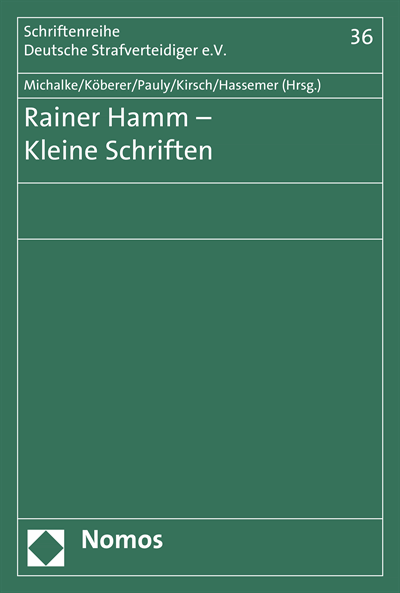 Cover des Buchs: Rainer Hamm - Kleine Schriften