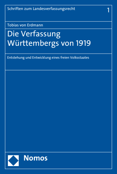 Cover of book: Die Verfassung Württembergs von 1919