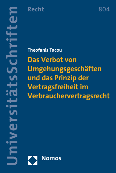 Cover des Buchs: Das Verbot von Umgehungsgeschäften und das Prinzip der Vertragsfreiheit im Verbrauchervertragsrecht