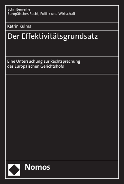 Cover of book: Der Effektivitätsgrundsatz