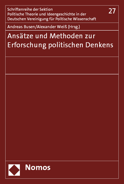 Cover of book: Ansätze und Methoden zur Erforschung politischen Denkens