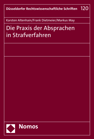 Cover des Buchs: Die Praxis der Absprachen in Strafverfahren