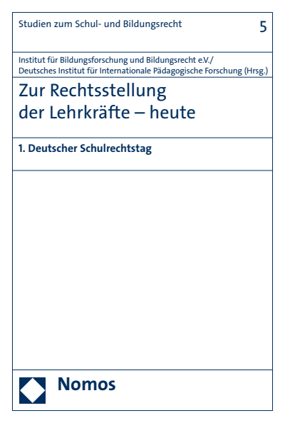 Cover des Buchs: Zur Rechtsstellung der Lehrkräfte - heute
