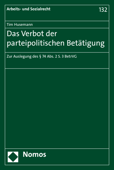 Cover des Buchs: Das Verbot der parteipolitischen Betätigung