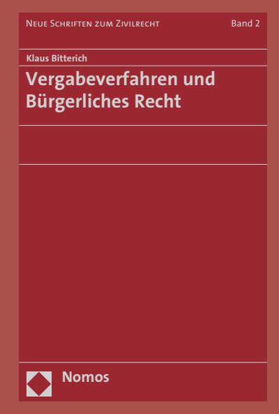 Cover of book: Vergabeverfahren und Bürgerliches Recht