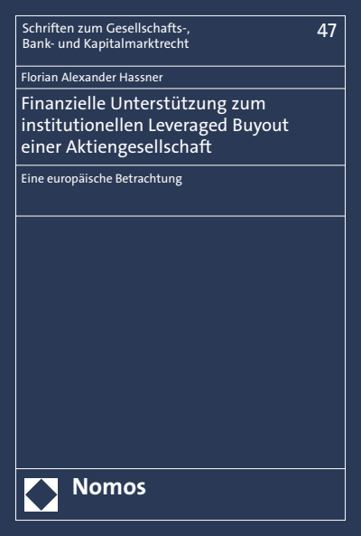 Cover of book: Finanzielle Unterstützung zum institutionellen Leveraged Buyout einer Aktiengesellschaft