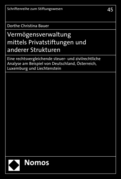 Cover des Buchs: Vermögensverwaltung mittels Privatstiftungen und anderer Strukturen