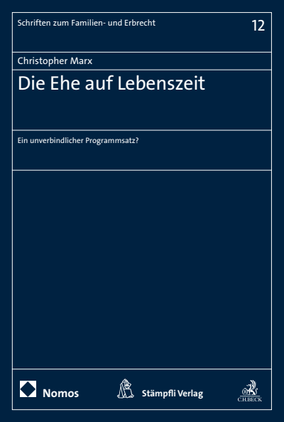 Cover des Buchs: Die Ehe auf Lebenszeit