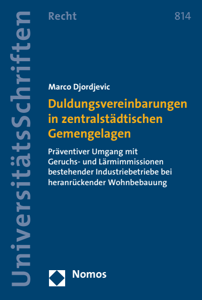 Cover des Buchs: Duldungsvereinbarungen in zentralstädtischen Gemengelagen