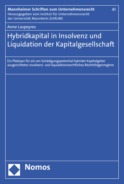 Cover of book: Hybridkapital in Insolvenz und Liquidation der Kapitalgesellschaft