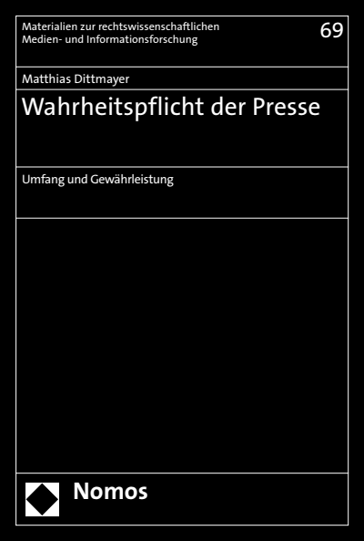 Cover des Buchs: Wahrheitspflicht der Presse