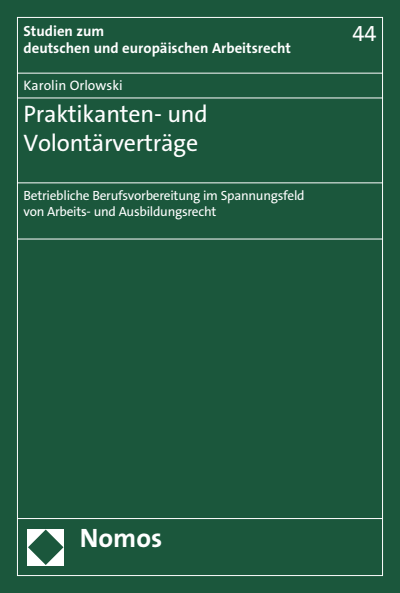 Cover des Buchs: Praktikanten- und Volontärverträge