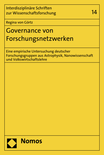 Cover des Buchs: Governance von Forschungsnetzwerken