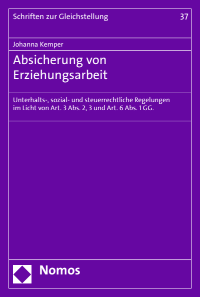 Cover of book: Absicherung von Erziehungsarbeit