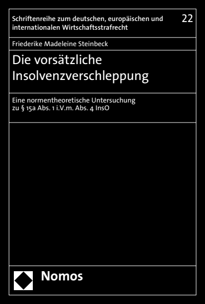 Cover of book: Die vorsätzliche Insolvenzverschleppung