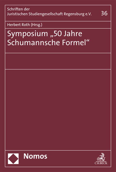 Cover of book: Symposium "50 Jahre Schumannsche Formel"