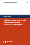 Cover des Buchs: Funktionsmuster und -profile: Subnationalstaatliche Parlamente im Vergleich