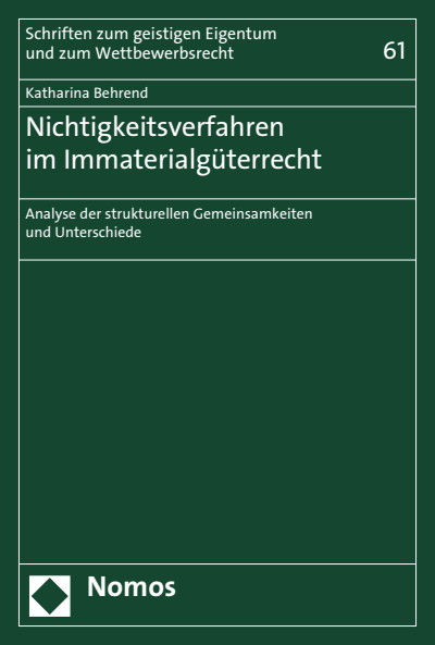 Cover of book: Nichtigkeitsverfahren im Immaterialgüterrecht