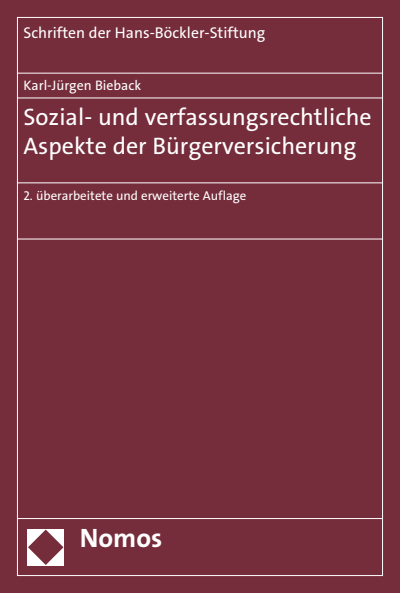 Cover of book: Sozial- und verfassungsrechtliche Aspekte der Bürgerversicherung