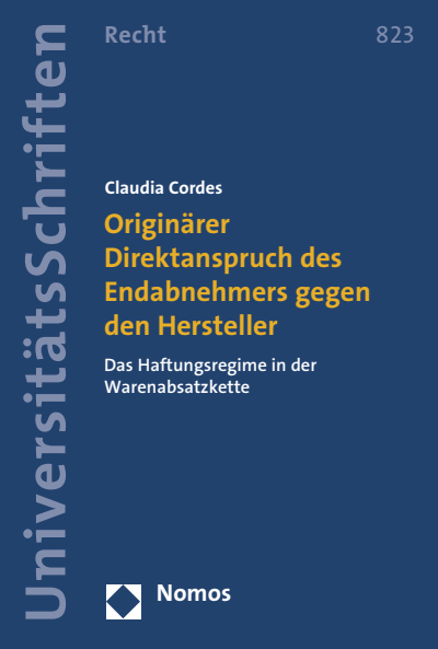Cover des Buchs: Originärer Direktanspruch des Endabnehmers gegen den Hersteller