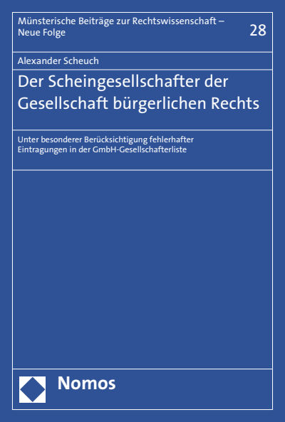 Cover of book: Der Scheingesellschafter der Gesellschaft bürgerlichen Rechts