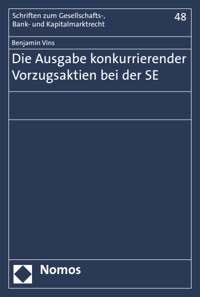 Cover des Buchs: Die Ausgabe konkurrierender Vorzugsaktien bei der SE