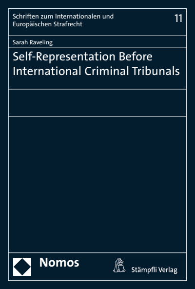 Cover of book: Self-Representation Before International Criminal Tribunals