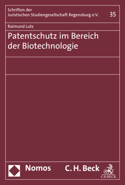 Cover of book: Patentschutz im Bereich der Biotechnologie