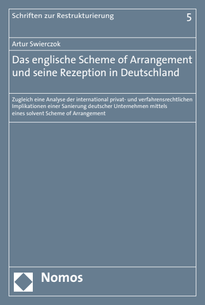Cover des Buchs: Das englische Scheme of Arrangement und seine Rezeption in Deutschland
