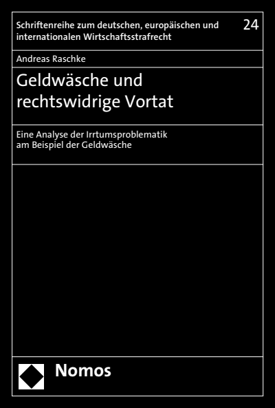 Cover of book: Geldwäsche und rechtswidrige Vortat