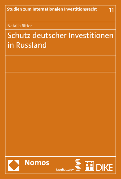 Cover des Buchs: Schutz deutscher Investitionen in Russland