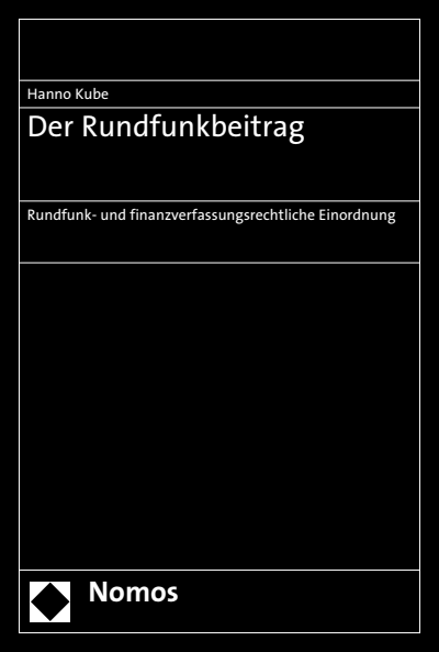 Cover of book: Der Rundfunkbeitrag