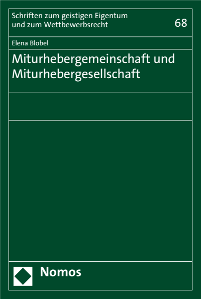 Cover of book: Miturhebergemeinschaft und Miturhebergesellschaft