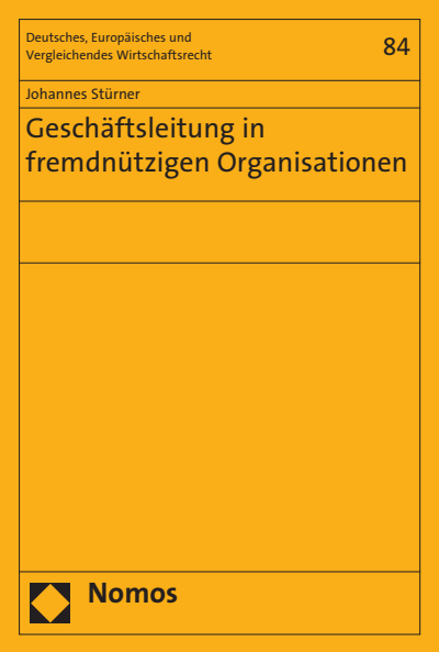 Cover of book: Geschäftsleitung in fremdnützigen Organisationen
