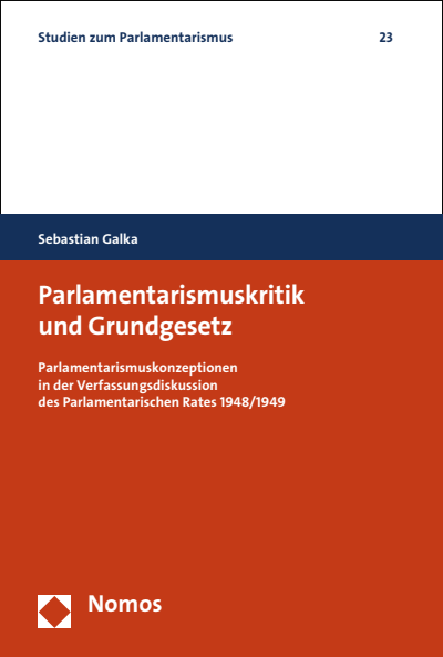 Cover of book: Parlamentarismuskritik und Grundgesetz