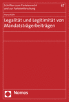 Cover des Buchs: Legalität und Legitimität von Mandatsträgerbeiträgen