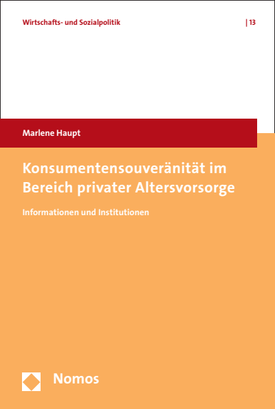 Cover des Buchs: Konsumentensouveränität im Bereich privater Altersvorsorge
