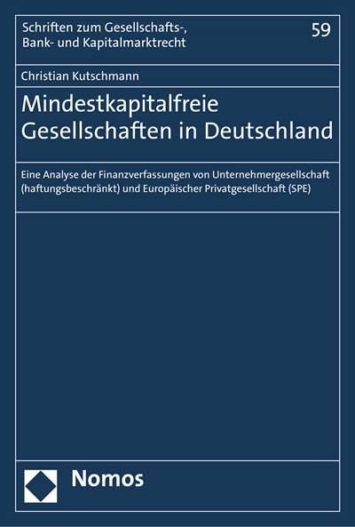 Cover of book: Mindestkapitalfreie Gesellschaften in Deutschland