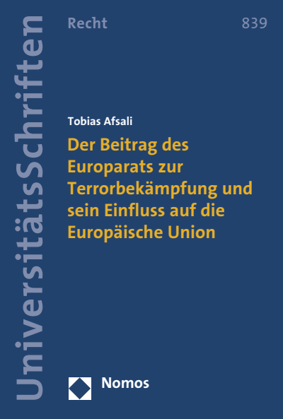 Cover des Buchs: Der Beitrag des Europarats zur Terrorbekämpfung und sein Einfluss auf die Europäische Union