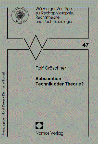 Cover of book: Subsumtion - Technik oder Theorie?